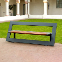 Park chair outdoor bench anti-corrosion iron solid wood bench garden scenic spot square leisure back chair long stool