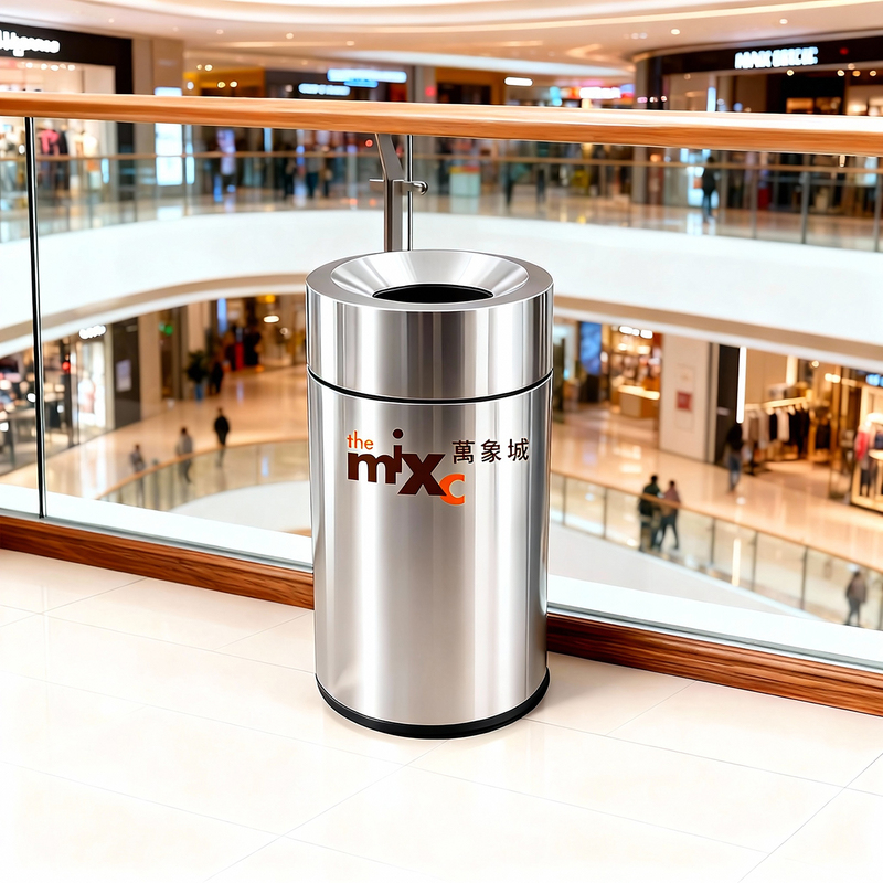Supermarket and Shopping Mall Special-Purpose Trash Can, Stainless Steel, Commercial Grade, Large Size, Thickened, Swing Lid, Extra Large Capacity, 50 Liters, Round, Open-Top Supermarket and Shopping Mall Special-Purpose Trash Can, Stainless Steel, Commercial Grade, Large Size, Thickened, Swing Lid, Extra Large Capacity, 50 Liters, Round, Open-Top