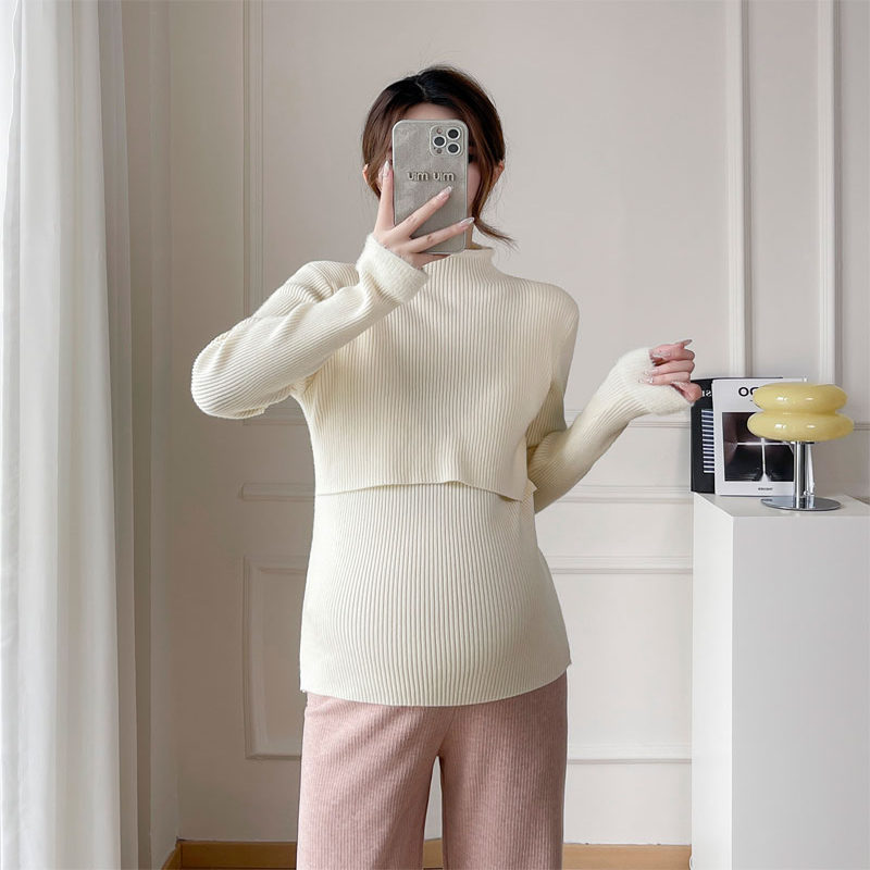 Breastfeeding Tops, Winter Thickened Warm Long-Sleeved Nursing Clothes, Winter Flip-Up Nursing Knitwear, Warm Sweater for Winter Breastfeeding Tops, Winter Thickened Warm Long-Sleeved Nursing Clothes, Winter Flip-Up Nursing Knitwear, Warm Sweater for Winter