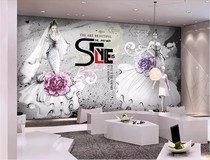 Hand-painted fashion wedding clothing store wallpaper 3D mural large shopping mall cosmetics decoration store background wall wallpaper