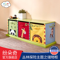 teamson Fundoqi baby three-grid toy storage and finishing cabinet Childrens locker Wooden chest of drawers household