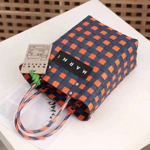 [Пятно] Марни Мани овощная корзина с тканом сумкой 23 Новая благотворительная сумка для покупок вручную ежедневно