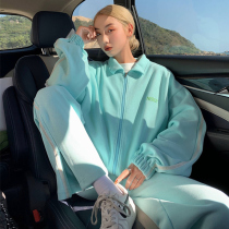 Spring and autumn Net Red Fried Street Sports Suit Women Loose Conspicuic Wear student Han version Fashion casual Two sets