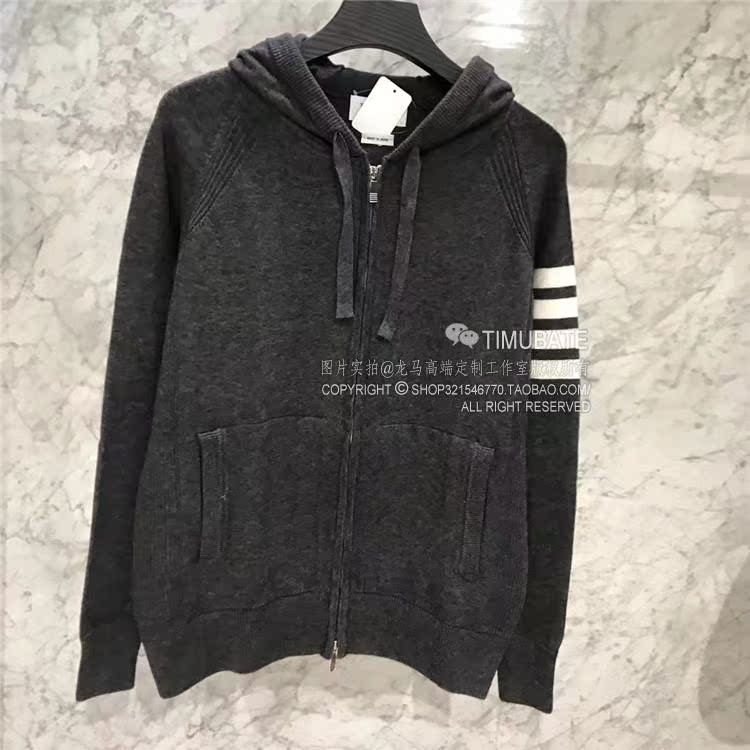 2018 mùa xuân tb gió tinh khiết len ​​đan cardigan trùm đầu dây kéo áo áo len hoodie nam giới và phụ nữ các cặp vợ chồng với cùng một đoạn