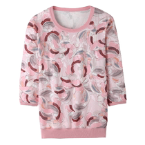 2024 new mothers spring bottoming shirt round neck mulberry silk T-shirt middle-aged and elderly mothers fashionable spring and summer top