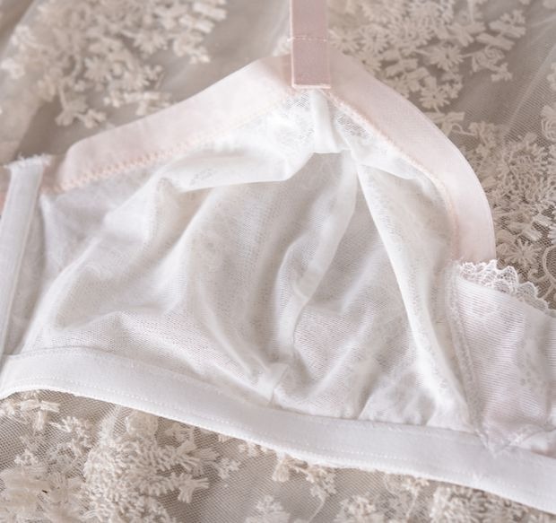 Châu Âu và Hoa Kỳ không vòng thép không bọt biển ngực lớn đồ lót nhỏ mùa hè siêu mỏng cup phối đồ thêu nữ gợi cảm đồ lót