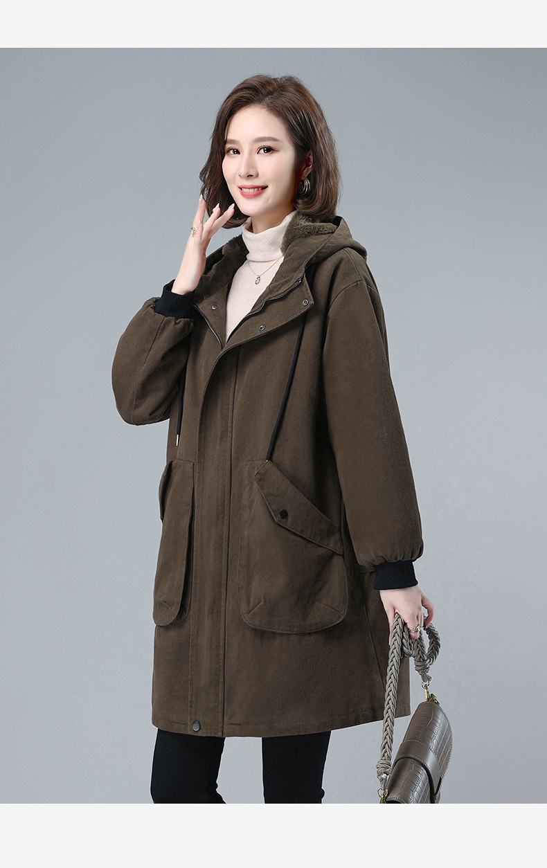 F0642 2550K ÁO KHOÁC NỮ TEMTDEI MŨ LIỀN MÙA XUÂN THU ĐÔNG TRUNG NIÊN DÀY ẤM THỜI TRANG NỮ VẢI BÔNG G06 SẢN PHẨM MỚI