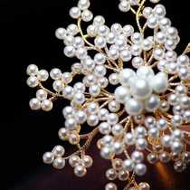 2024 New Pearl Snow Flower Brooch Feminine Versatile Jacket Corsage Anti-Leakage Pin High-end Accessories