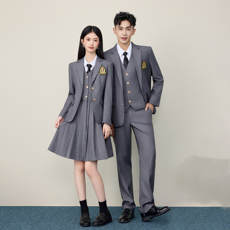 College-Style Suit Vest Dress Set, Male and Female Student School Uniform, Korean Version Class Uniform, Bar and Internet Cafe Front Desk Work Uniform College-Style Suit Vest Dress Set, Male and Female Student School Uniform, Korean Version Class Uniform, Bar and Internet Cafe Front Desk Work Uniform