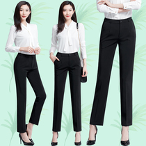 women's casual suit pants straight 2022 new fleece thick work suit pants black autumn winter ankle pants