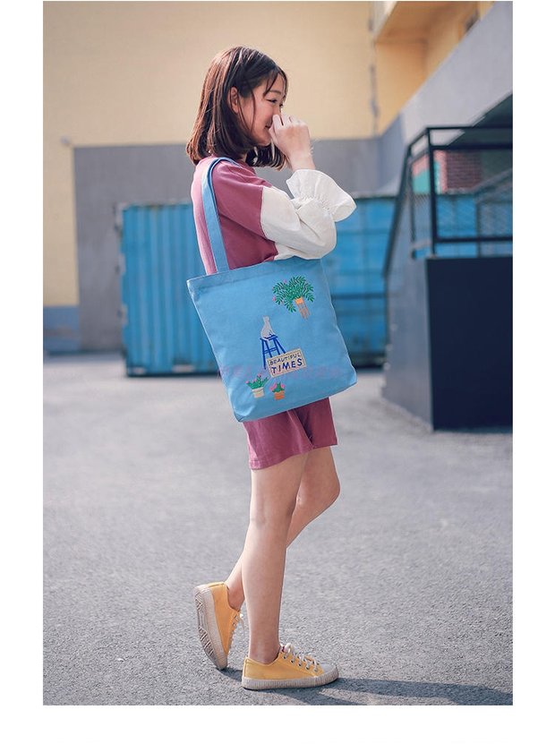 Văn học và bảo vệ môi trường hoang dã thêu túi vải túi mua sắm túi cao đẳng nữ túi tote shoulder bag túi xách du lịch
