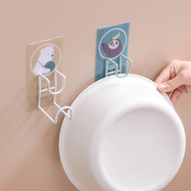 Home washbasin adhesive hook-free storage rack rack bathroom bathroom wall-mounted basin rack no trace adhesive hook
