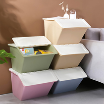 Front open flap storage box extra large toy clothing snack finishing artifact plastic clothes storage box household