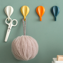 Home hot air balloon adhesive hook wall hanging door hanging hanger free of hole no trace paste strong adhesive wall hook