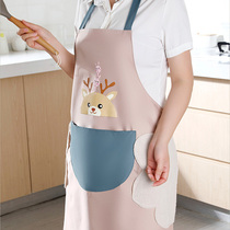 Home cute cartoon apron home kitchen female Net red with waterproof and oil-proof work clothes Japanese style coat men