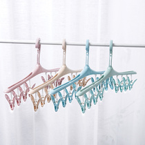 Home Socks Hanger Household Multi-function Plastic Clip Shan Underwear adhesive hook with Multi-clip Windproof Dormitory Artifact