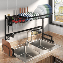 Stainless steel rack drain dishes household kitchen supplies floor-to-ceiling vegetable shelf kitchenware storage rack DX