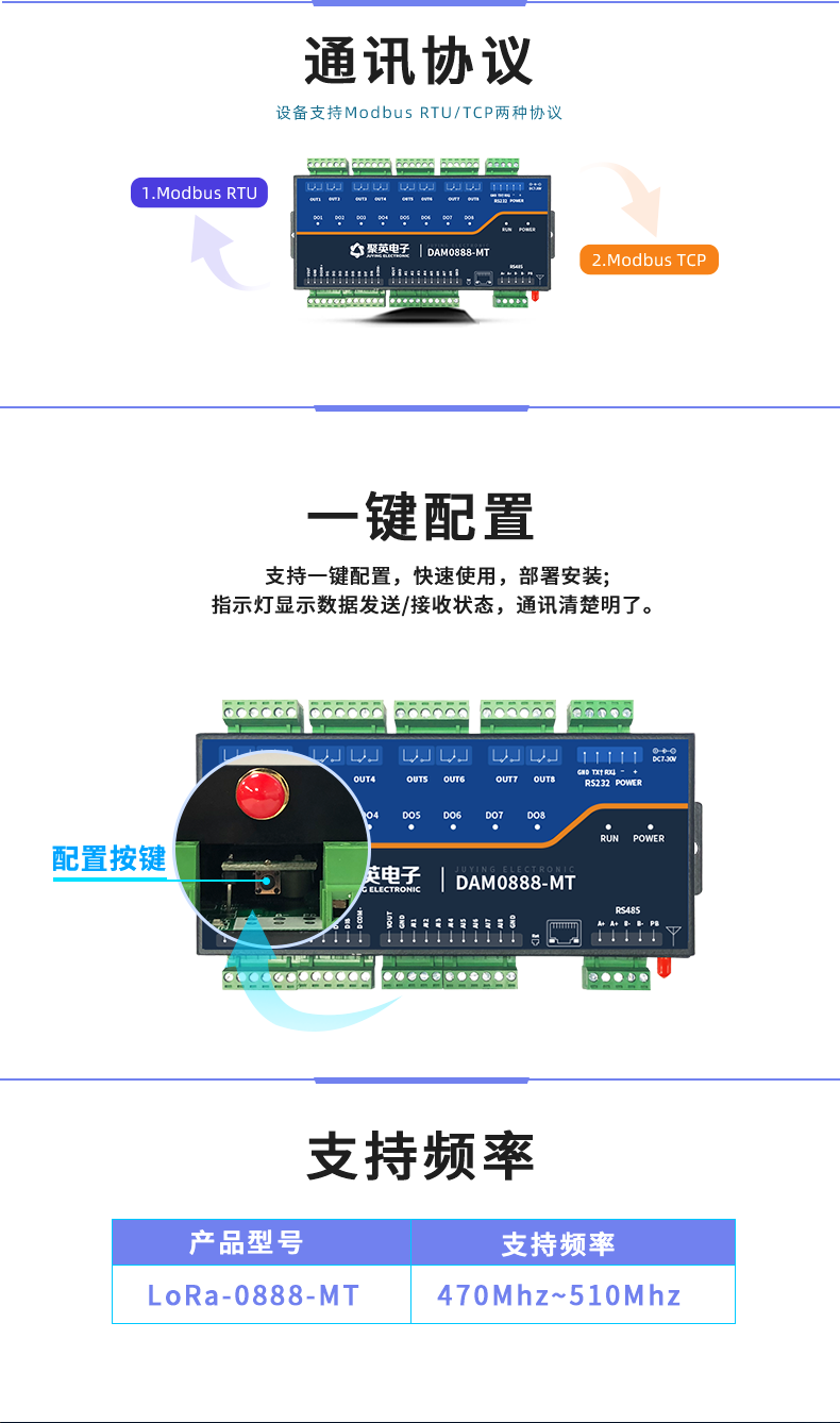 LoRa0888-MT  LoRa无线测控模块一键配置