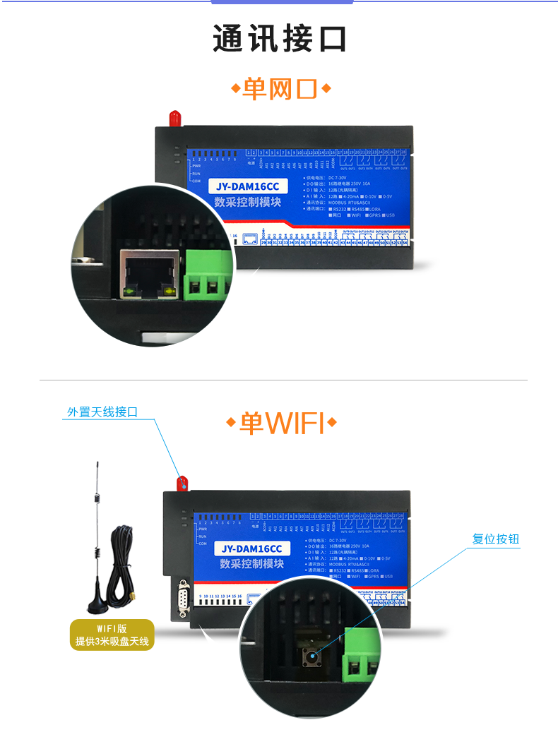 DAM-16CC 工业级网络数采控制器通讯接口