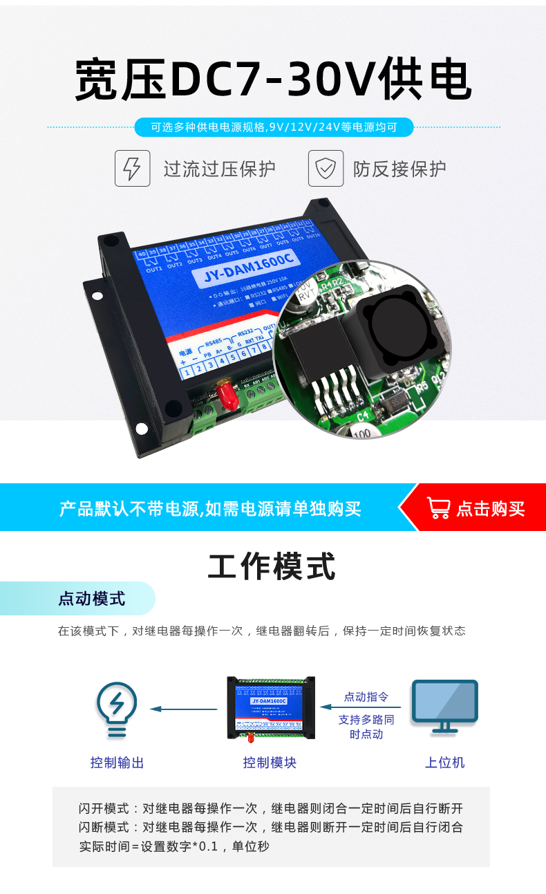 DAM-1600C 工业级网络控制模块宽压供电