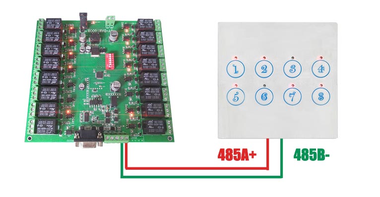 智能按键板485通讯接线
