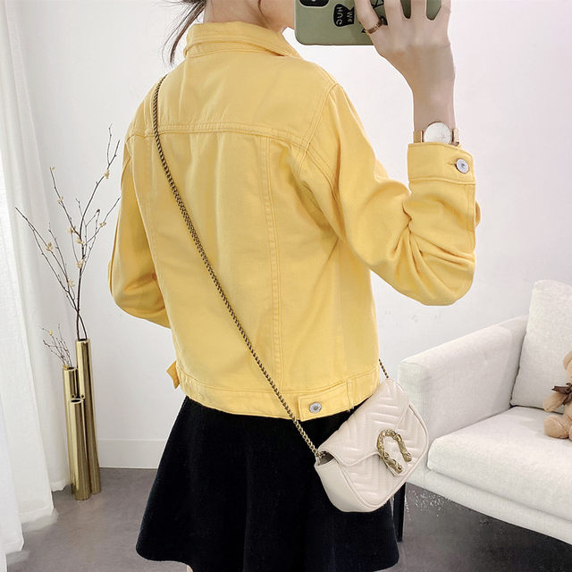 Denim jacket female spring and autumn all-match loose Korean version bf small jacket trendy ins student short coat casual denim