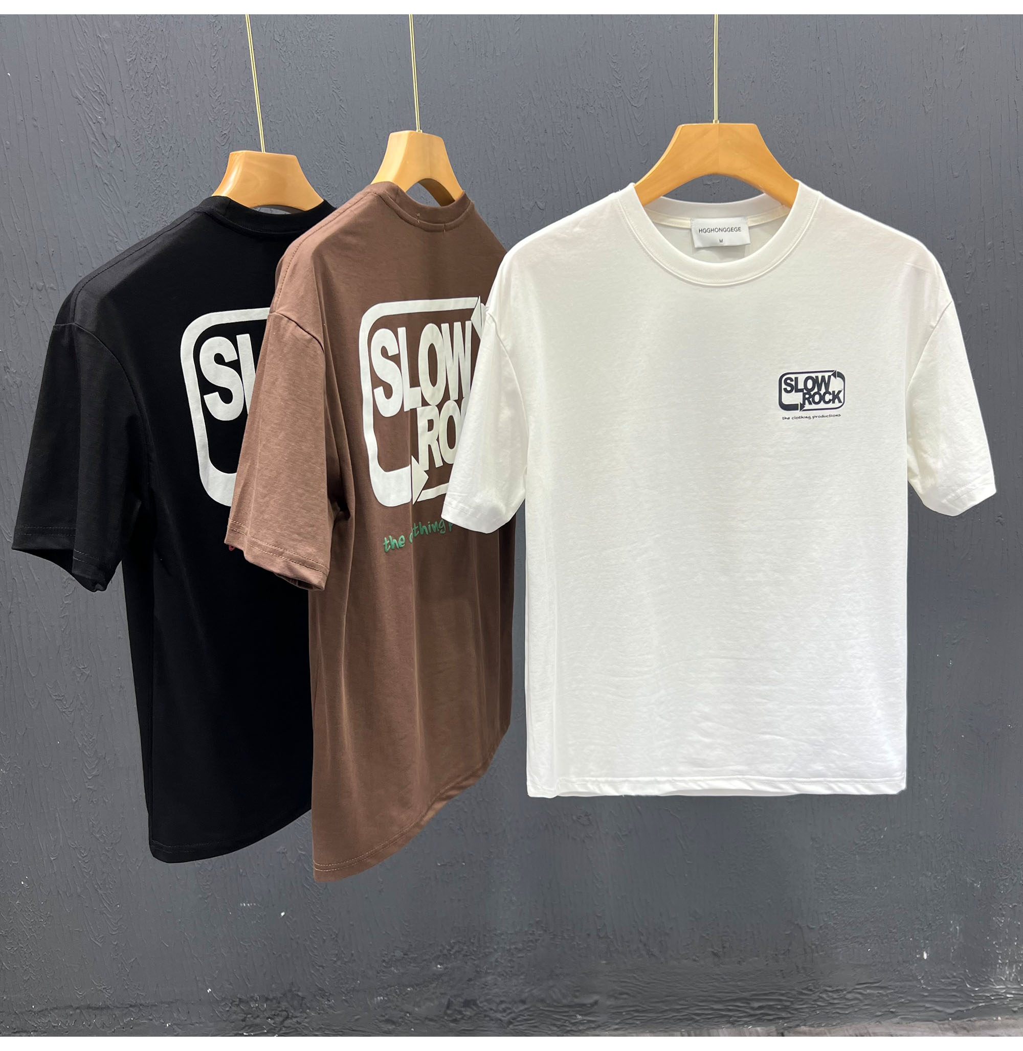 Summer pure cotton short for men's 2023 new letter print versatile casual half sleeved round neck T-shirt_voghion.com