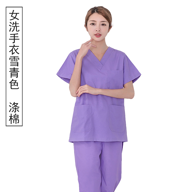 quần áo rửa tay quần áo phẫu thuật sao nữ với bông rửa tay phù hợp với tay áo ngắn quần áo bàn chải tay mặc phòng phẫu thuật của phụ nữ