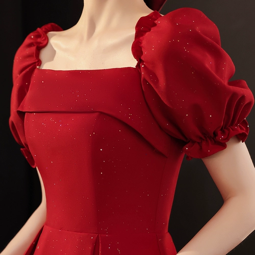 Вечернее платье, красное элегантное зимнее свадебное платье, коллекция 2023, изысканный стиль, подходит для подростков, французский стиль