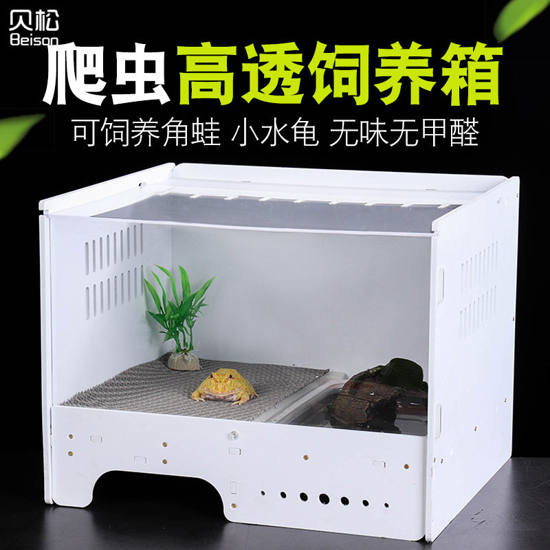 Horned frog feeding box Amphibian lizard Spider beetle Insect Hermit crab Climbing pet turtle tank feeding box Reptile box