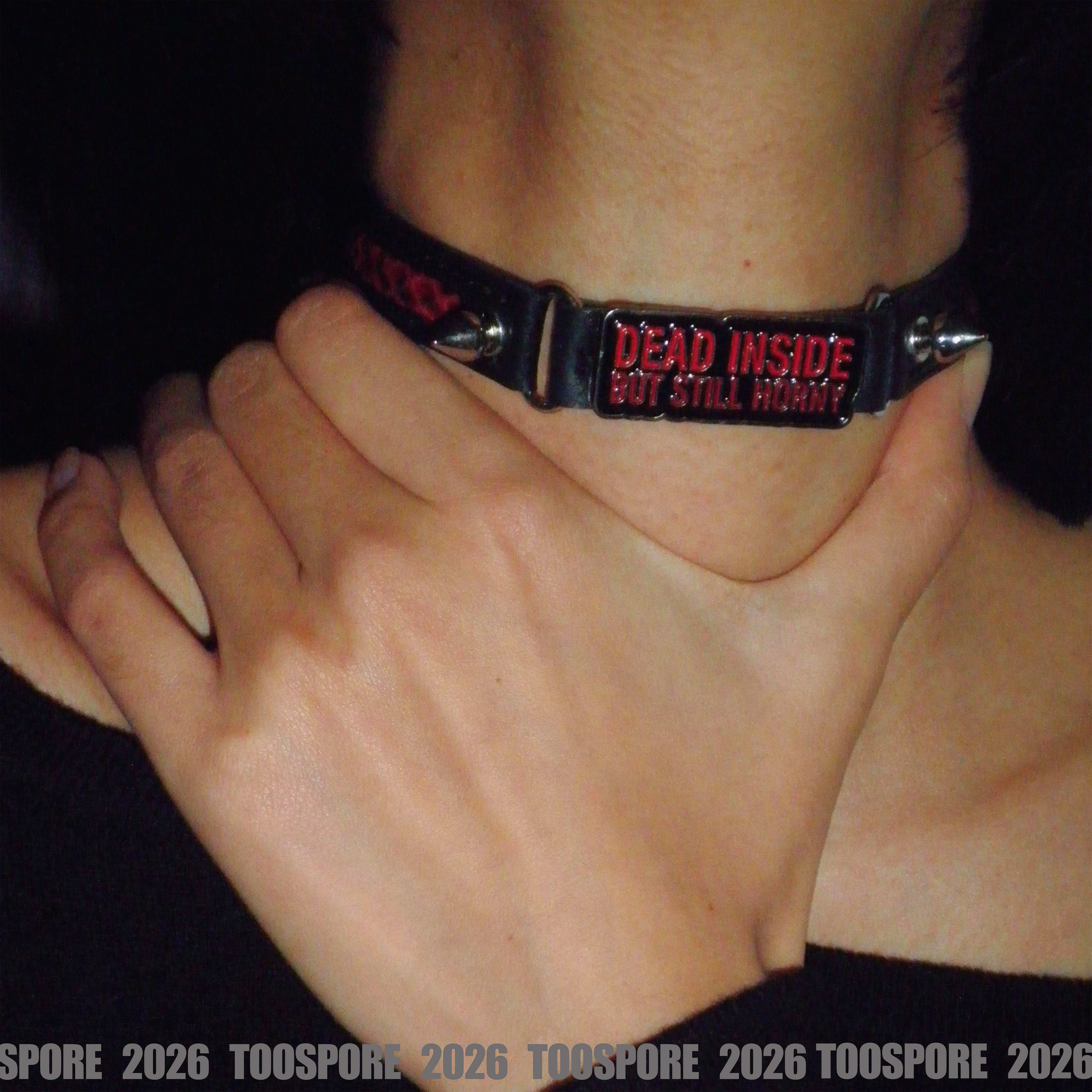Dental punk necklace choker, sexy dark choker necklace, petite gothic trendy necklace for men and women.