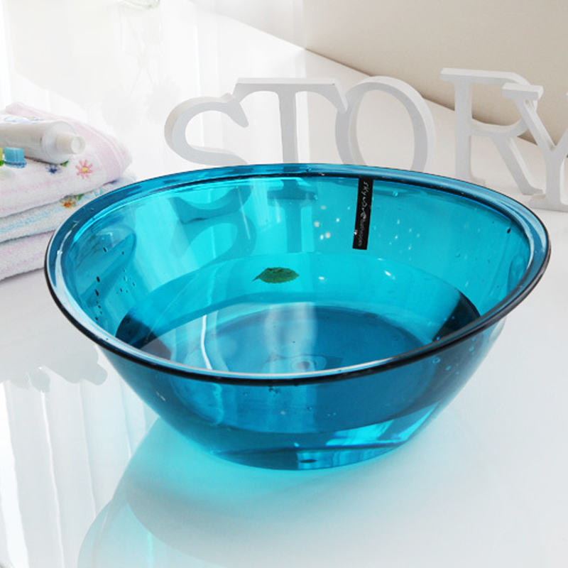 South Korea Import washbasin transparent plastic Home Thickened Wash Washing washing feet Laundry washing basin Baby bath PP basin-Taobao