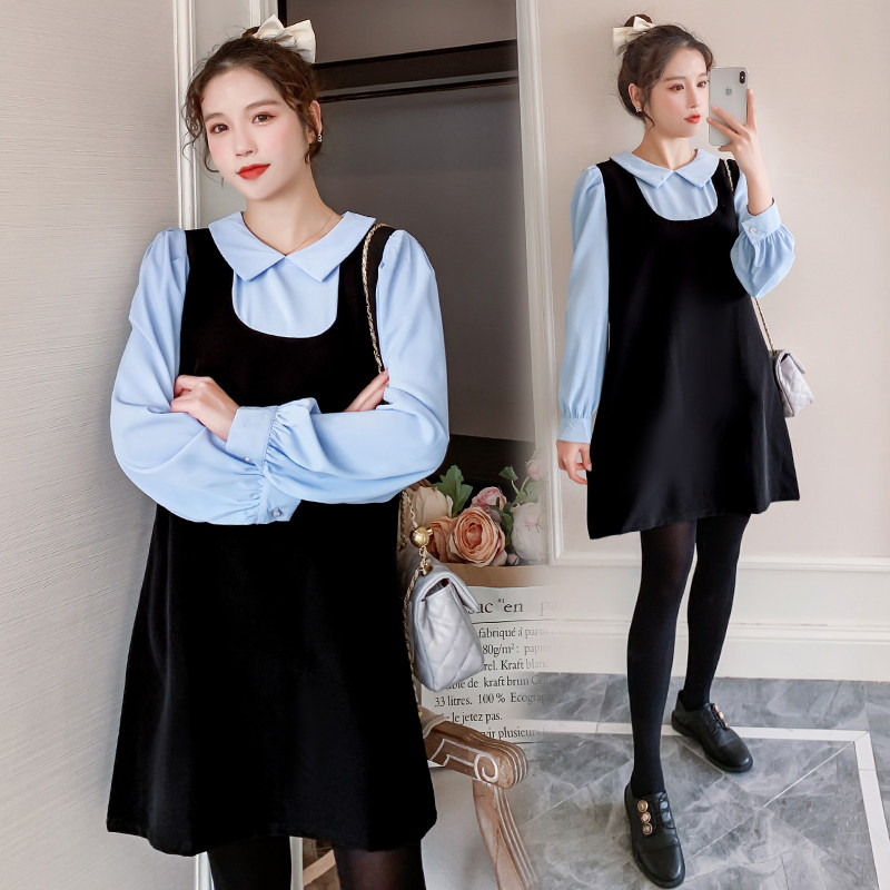 Pregnancy Woman Dress Spring Dress 2022 New Korean Version Pregnant Woman Foreign Dress Fashion Foreign Pie Little Sub Pregnant Woman Dress Spring Autumn Dresses