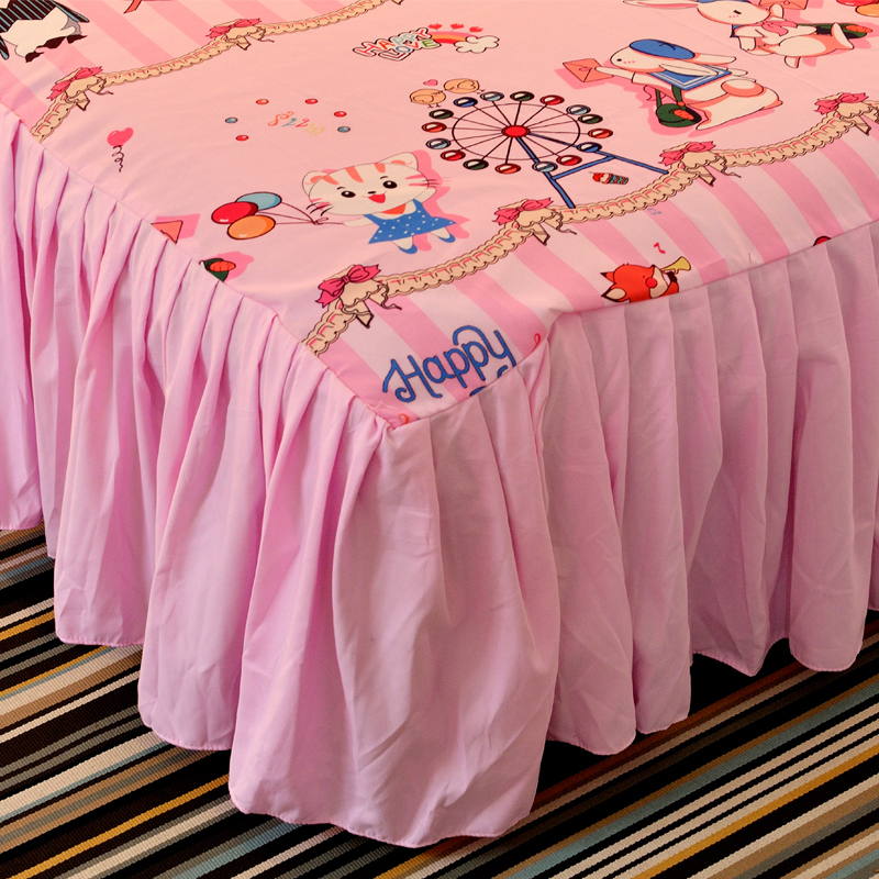 Cotton phim hoạt hình trẻ em công viên giải trí giường đơn mảnh bông trẻ em cô gái sinh viên trái tim mơ Simmons bảo vệ bìa 	chân váy giường