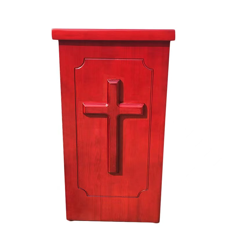 New large solid wooden church dedication box with cross double locking system Dandong Xianda new product