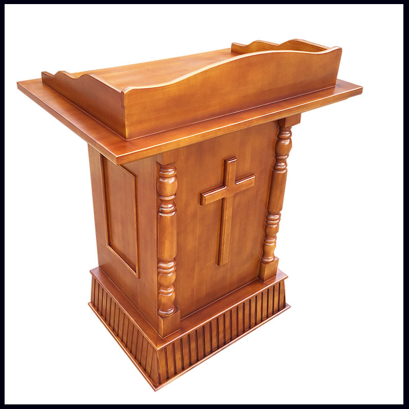 New JT010 solid wood wooden church church with cross podium lecture table Singing table can be customized