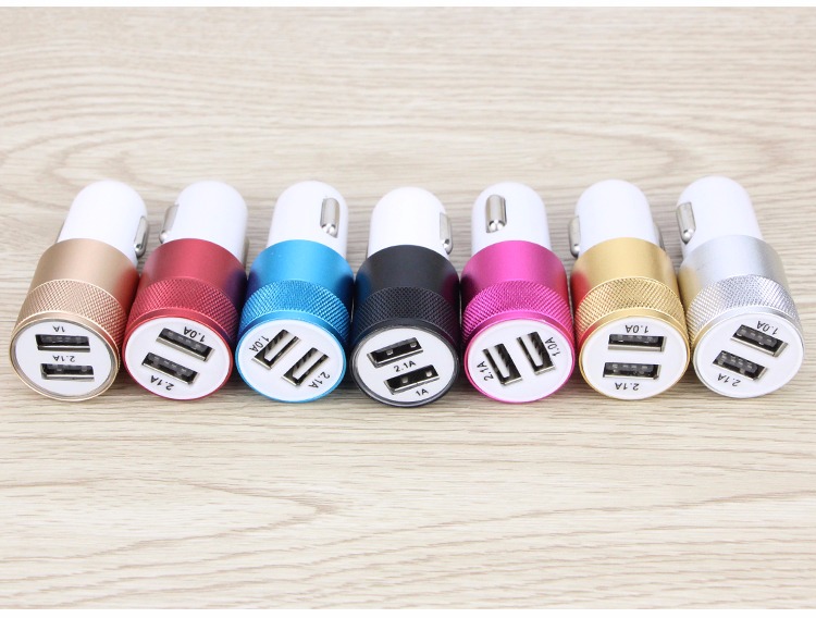thép nhỏ phụ trách pháo 2.1A 1A Car Charger kép thuốc lá sạc nhẹ đầu của Apple Andrews bán buôn - Phụ kiện điện thoại trong ô tô đế đỡ điện thoại
