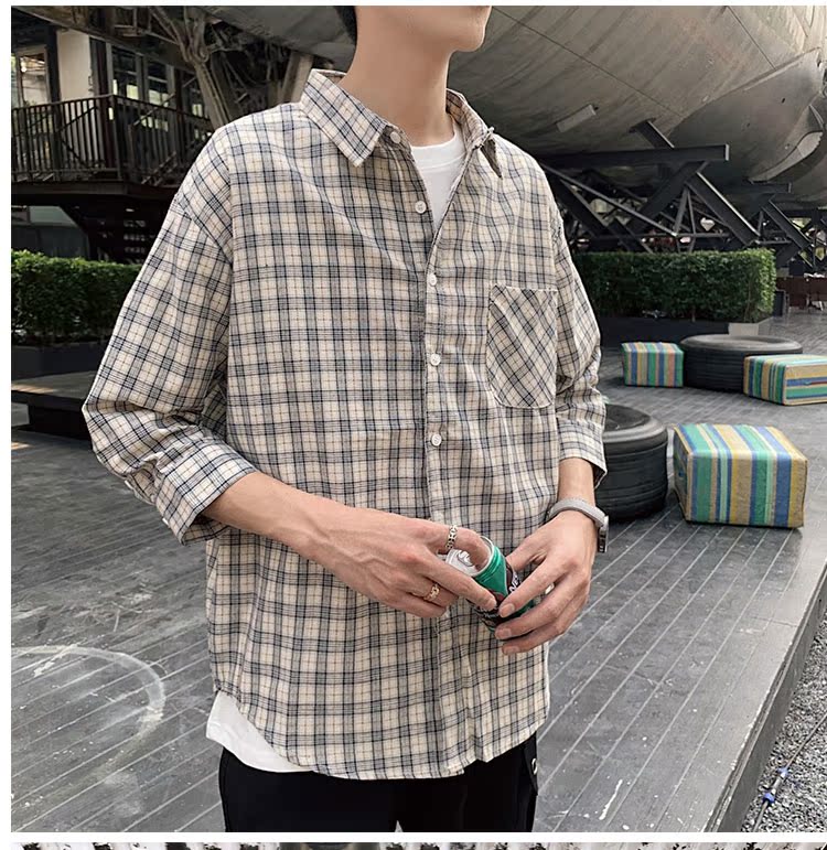 Mùa hè gió gió xu hướng áo sơ mi nam cộng với phân bón XL chất béo lỏng áo ve áo xu hướng áo quần nam - Cực lớn quần jean nam big size