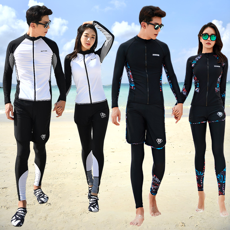 Dive suit female split long sleeve long pants snorkeling suit sunscreen couple warm suit dry surf suit male