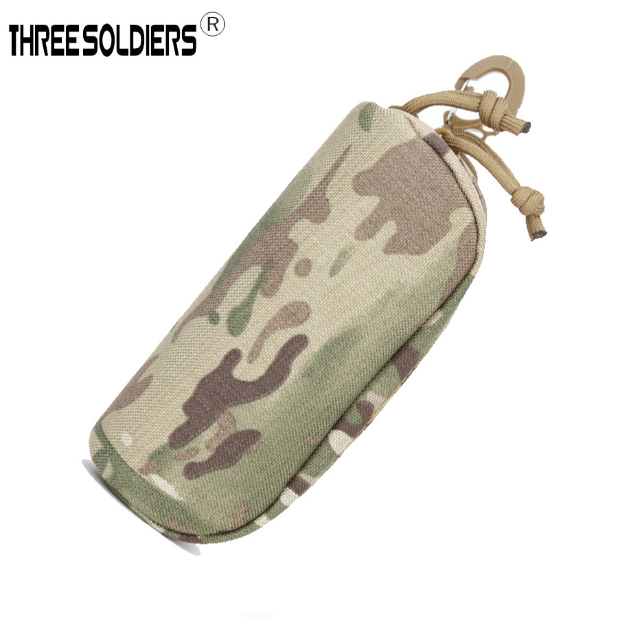 Military fan style Tactical waist hanging glasses case Multi-functional tool accommodating pocket MOLLE soft shell glasses cashier bag