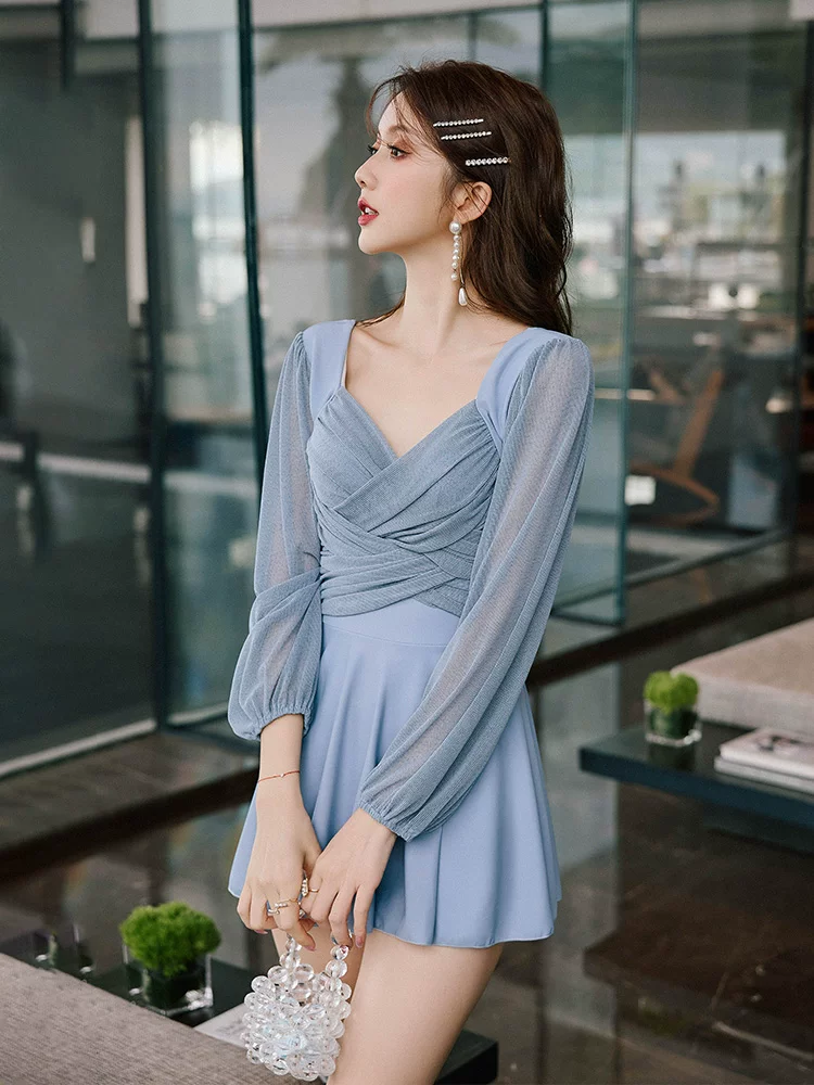 Swimwear от Yimei Shan, длинный рукав, стиль высокого качества, коллекция 2023 года, облегающее, защита от солнца