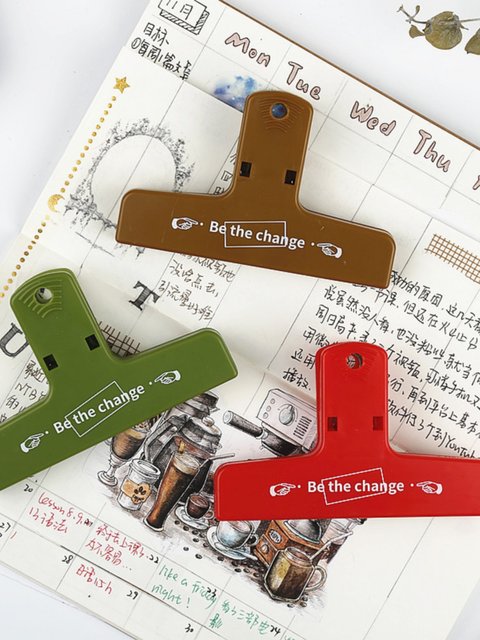 Colorful retro plastic clip long tail clip stationery bill storage and sorting test paper sealing hand account pose clip