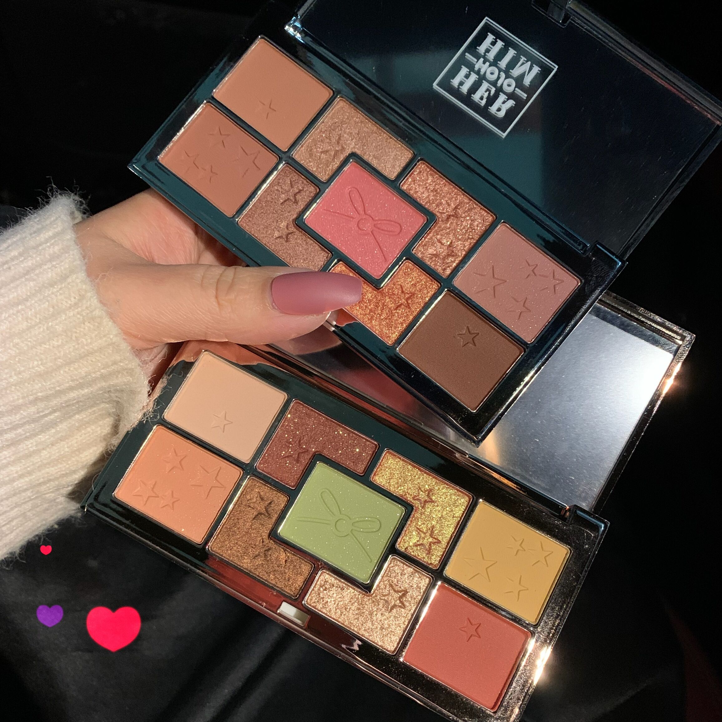 National Goods Small CrowdHOJO Gold Pink Gemstone 9 Color Eye Shadow Color Makeup Discs superfire Affordable Micro-Shine Pearlescent Student