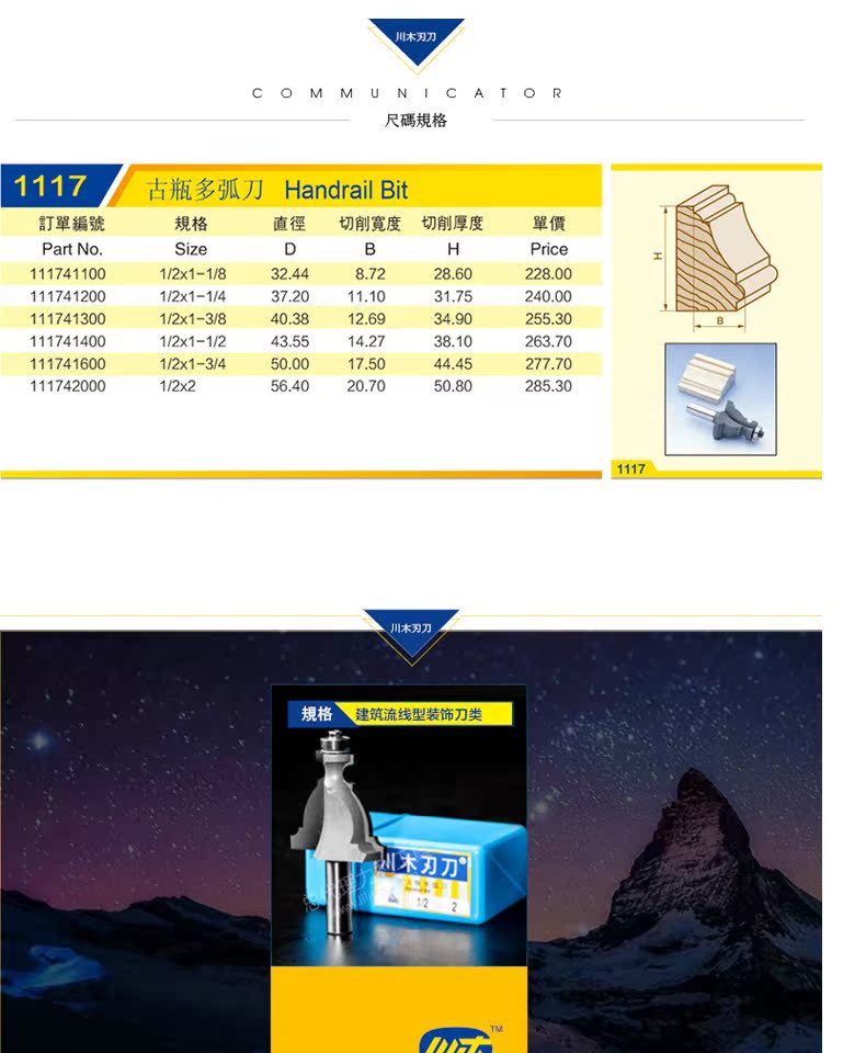Lưỡi dao Chuanmu xây dựng dao trang trí hợp lý Dao cổ chai đa cung dao 1/2 lưỡi dao cắt thẳng 1117 lưỡi phát cỏ