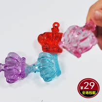 Large childrens crown color transparent acrylic gem toy crown beaded pendant House reward