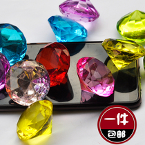 40mm large plastic imitation Crystal colorful diamond gemstone childrens toy reward gift counter ornaments treasure hunt props