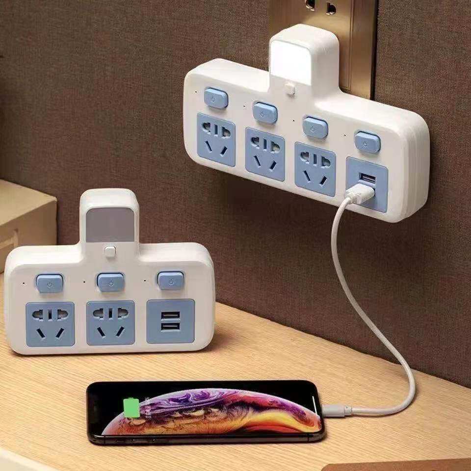 Home Multifunction Converter Socket Wireless Plugboard Plug Socket Usb Connector Triple Hole Plug Independent Switch