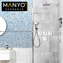 Green Blossom Porcelain Blue Gold Thread Glass Mosaic Bathroom TV Background Wall Decorative Brick Shower Room Wall Tile