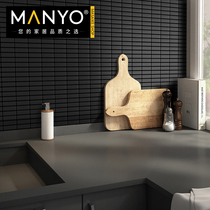 Nordic Black Full Porcelain Finger Mosaic Wall Brick Bathroom Balcony Toilet Ceramic Glazed Face Small Long Brick Wall Sticker