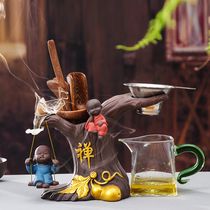 Purple sand tea leak tea filter home creative personality Ebony pear combination kung fu tea ceremony accessories six gentlemen